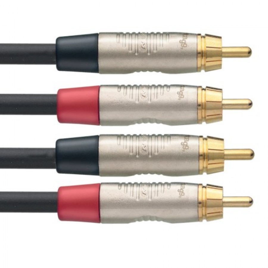 Stagg NTC6CR 6M/20FT Twin CBL RCAm-RCAm DLX